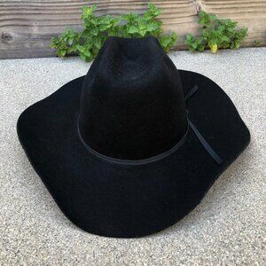 BRADFORD WESTERN BY RESISTOL Cowboy Hat Youth Kid's 6 3/4 100% Wool Cap Black​​​